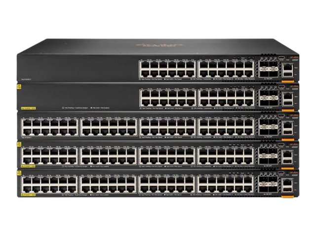 HPE Aruba 6200M 24G 4SFP+ Switch - Switch - max. Stapelentfernung 10 km - L3 - managed - 24 x 101001000 + 4 x 1 Gigabit  10 Gigabit SFP+ (Uplink  Stacking)