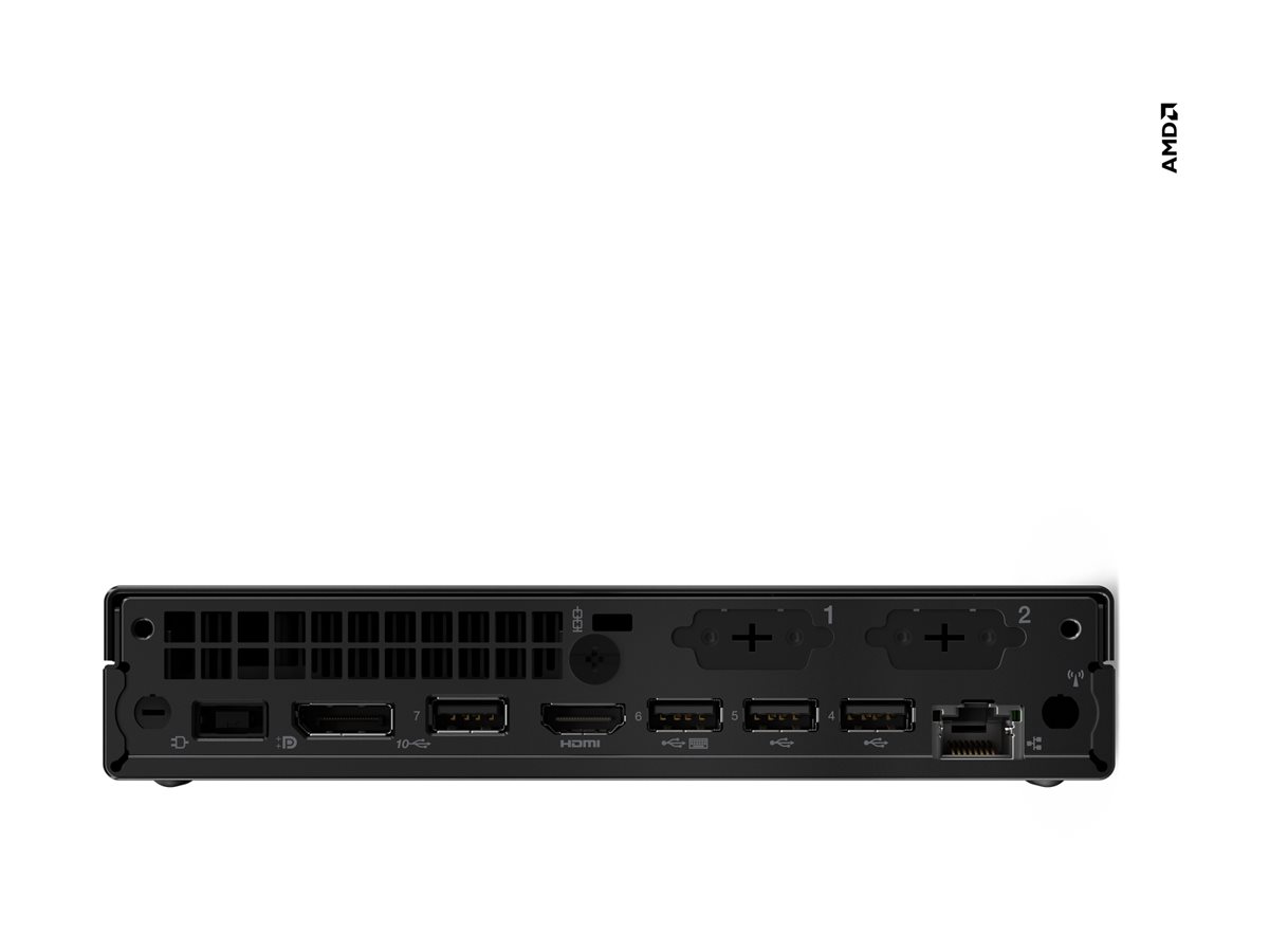 Lenovo ThinkCentre M75q Gen 5 12RQ - Tiny - Ryzen 5 Pro 8500GE  3.4 GHz - RAM 16 GB - SSD 512 GB - TCG Opal Encryption 2, NVMe - Radeon 740M - 1GbE, Wi-Fi 6E, Bluetooth 5.3 - WLAN 802.11abgnacax (Wi-Fi 6E)