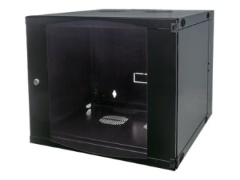 Intellinet Network Cabinet Wall Mount (Double Section Hinged Swing Out) 6U Usable Depth 385mmWidth 465mm Black Flatpack Max 30kg Swings out for access to back of cabinet when installed on wall 19 Parts for wall install (eg screwsrawl plugs)
