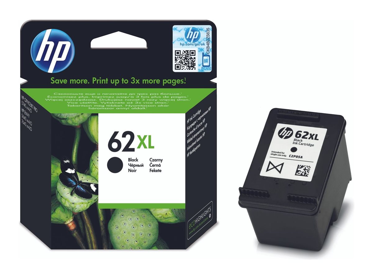 HP 62XL - 12 ml - Hohe Ergiebigkeit - Schwarz