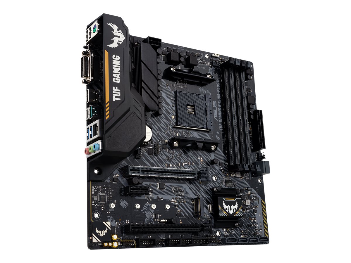 ASUS TUF GAMING B450M-PLUS II - Motherboard - micro ATX - Socket AM4 - AMD B450 Chipsatz - USB-C Gen1, USB 3.2 Gen 1, USB 3.2 Gen 2 - Gigabit LAN - Onboard-Grafik (CPU erforderlich)