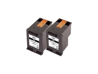 Peach TwinPack - 2er-Pack - 6 ml - Schwarz - kompatibel - wiederaufbereitet - Tintenpatrone (Alternative zu HP 302)