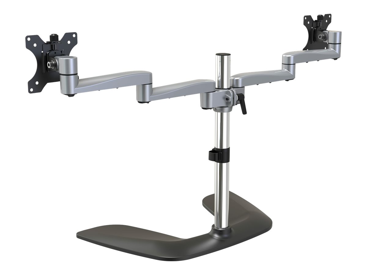 StarTech.com Monitorhalterung für zwei Monitore - Ergonomisches Monitorstand für VESA Bildschirme bis zu 32" und 8 kg  - Freistehende gelenkige Bildschirmhalterung - Höhenverstellbar (ARMDUALSS)