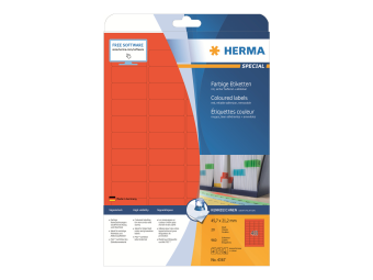 HERMA Special - Papier - matt - permanent selbstklebend - Rot - 45.7 x 21.2 mm 960 Etikett(en) (20 Bogen x 48)