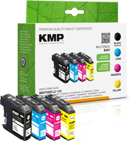 KMP MULTIPACK B60V - 4er-Pack - Schwarz, Gelb, Cyan, Magenta - kompatibel - Tintenpatrone (Alternative zu Brother LC-123BK, Brother LC123C, Brother LC123M, Brother LC123Y)