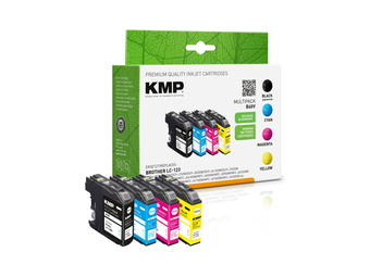 KMP MULTIPACK B60V - 4er-Pack - Schwarz, Gelb, Cyan, Magenta - kompatibel - Tintenpatrone (Alternative zu Brother LC-123BK, Brother LC123C, Brother LC123M, Brother LC123Y)
