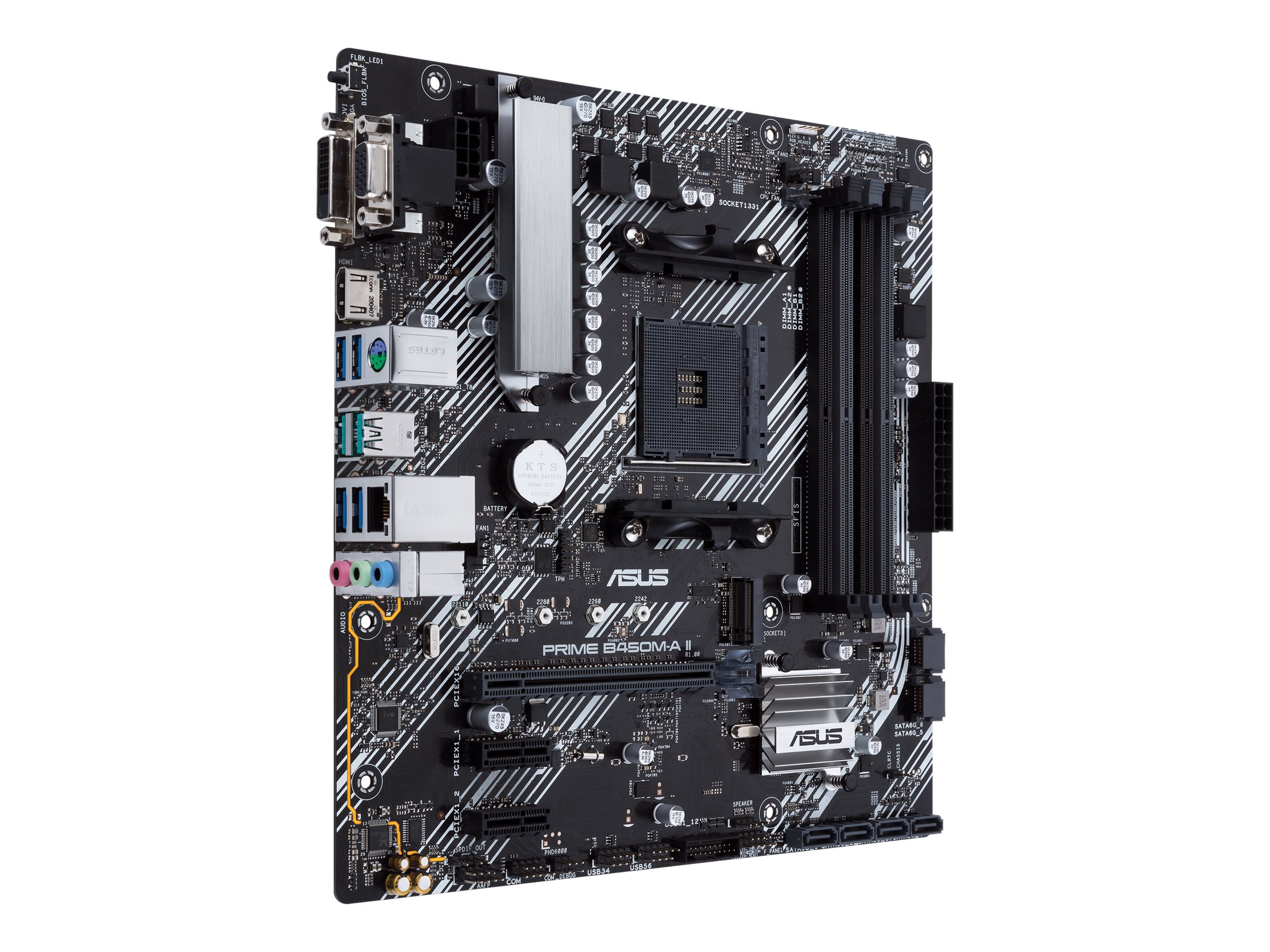 ASUS PRIME B450M-A II - Motherboard - micro ATX - Socket AM4 - AMD B450 Chipsatz - USB 3.2 Gen 1, USB 3.2 Gen 2 - Gigabit LAN - Onboard-Grafik (CPU erforderlich)