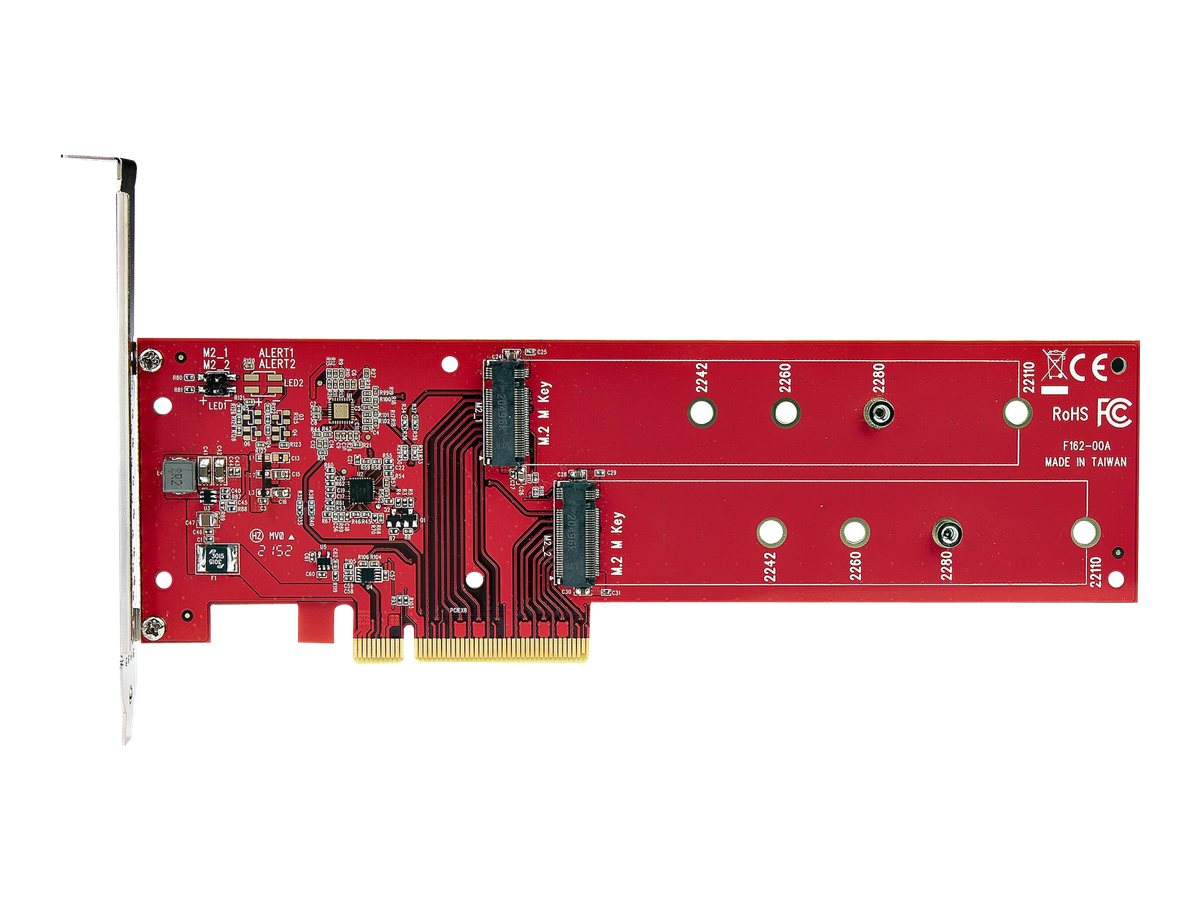 StarTech.com Dual M 2 PCIe AdapterKarte, PCIe x8 x16 auf Dual AHCI oder NVMe M.2 SSDs, PCI Express 4.0, 7,8GBs pro Laufwerk, Bifurkation Erforderlich - WindowsLinux Kompatibel (DUAL-M2-PCIE-CARD-B)