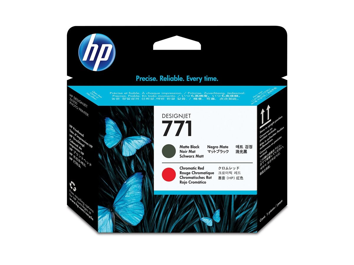 HP 771 - Mattschwarz, Chromatic Red - Druckkopf