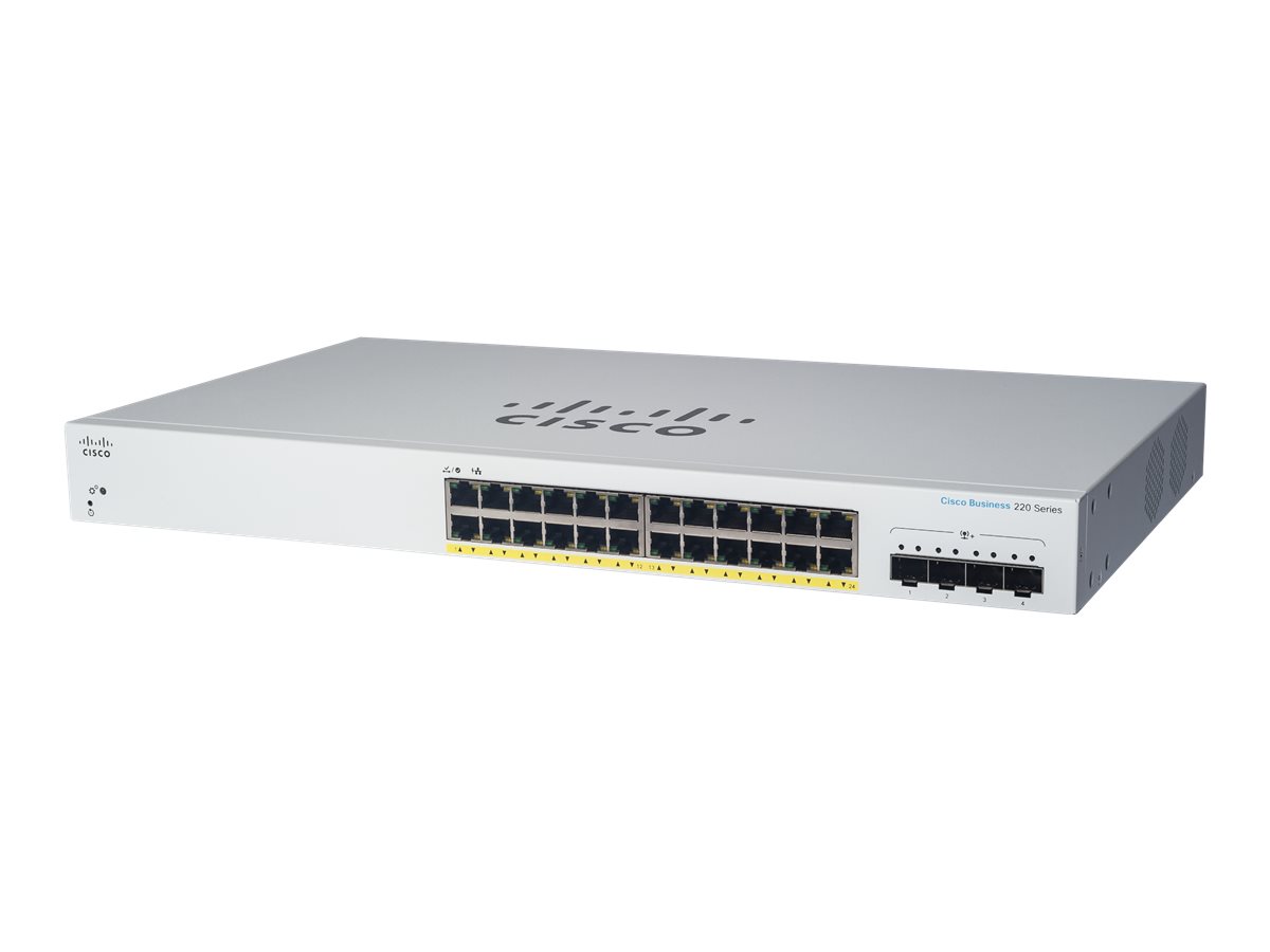 Cisco Business 220 Series CBS220-24FP-4G - Switch - Smart - 24 x 101001000 (PoE+)