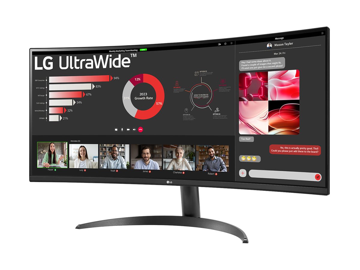 LG UltraWide 34WR50QK-B - LED-Monitor - gebogen - 86.42 cm (34")