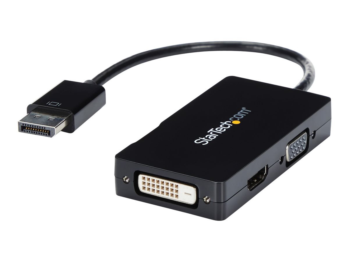 StarTech.com 3-in1 DisplayPort auf HDMI  DVI  VGA Adapter - DP zu VGA, DP zu HDMI, DP zu DVI Konverter - 1920x1200  1080p - Schwarz - Videoadapter - DisplayPort männlich zu HD-15 (VGA)