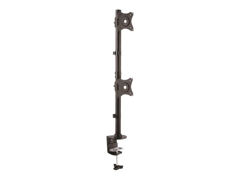 StarTech.com Vertical Desk Mount Dual Monitor Arm - For Monitors 13" to 27" - Adjustable - Desk Clamp  Grommet-Hole Mount - Dual VESA Monitors - Black (ARMDUALV)