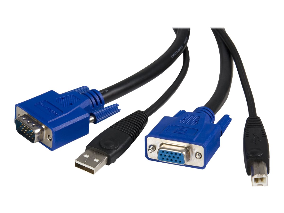 StarTech.com KVM Kabel USB VGA für KVM Switch 1,8m - Kabelsatz für KVM Umschalter 2x USB AB Stecker 2x VGA Stecker- Octopuskabel - Tastatur-  Video-  Maus-  USB-Kabel - HD-15 (VGA)