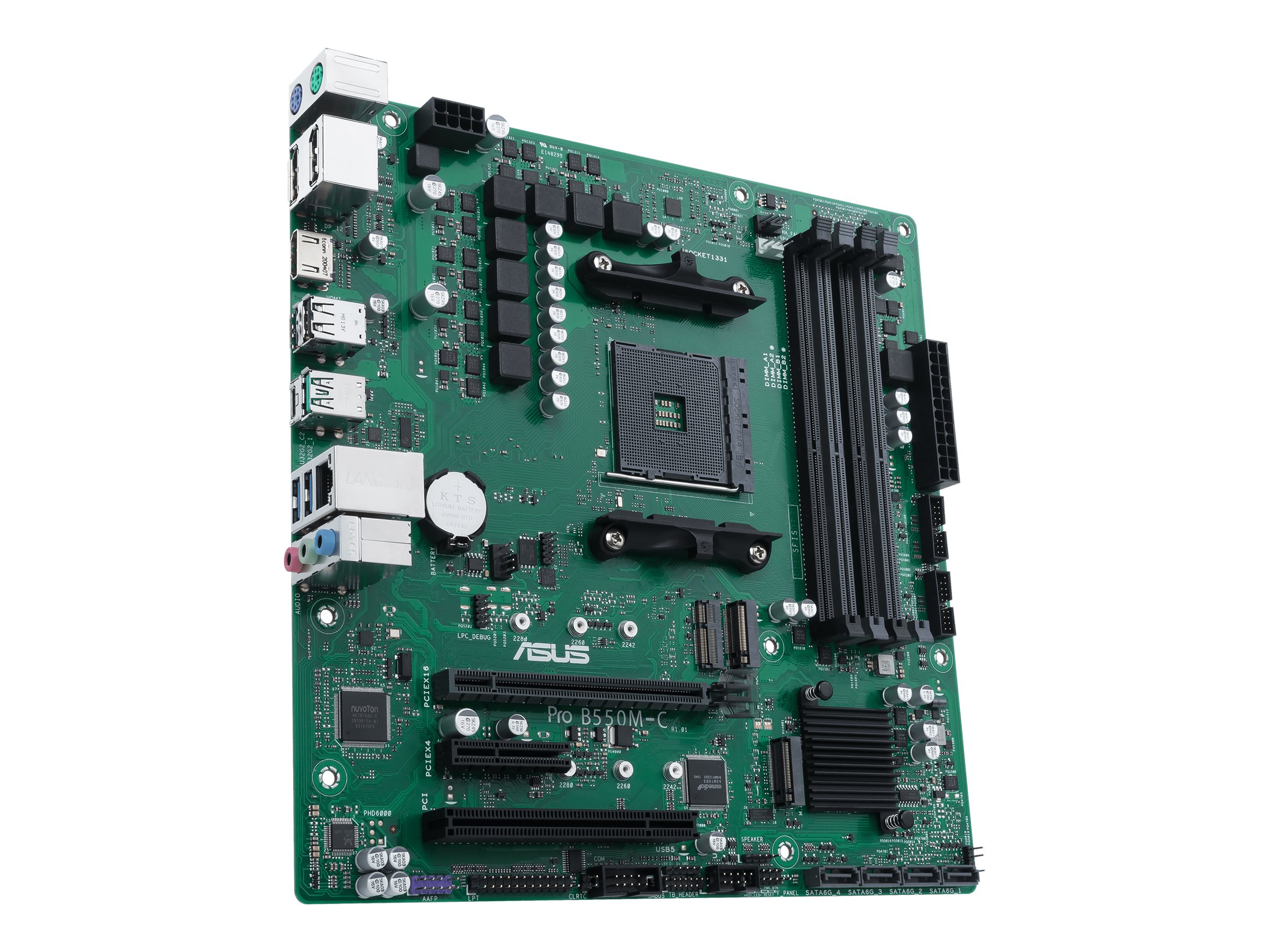 ASUS Pro B550M-CCSM - Motherboard - micro ATX - Socket AM4 - AMD B550 Chipsatz - USB 3.2 Gen 1, USB 3.2 Gen 2, USB-C Gen2 - Gigabit LAN - Onboard-Grafik (CPU erforderlich)