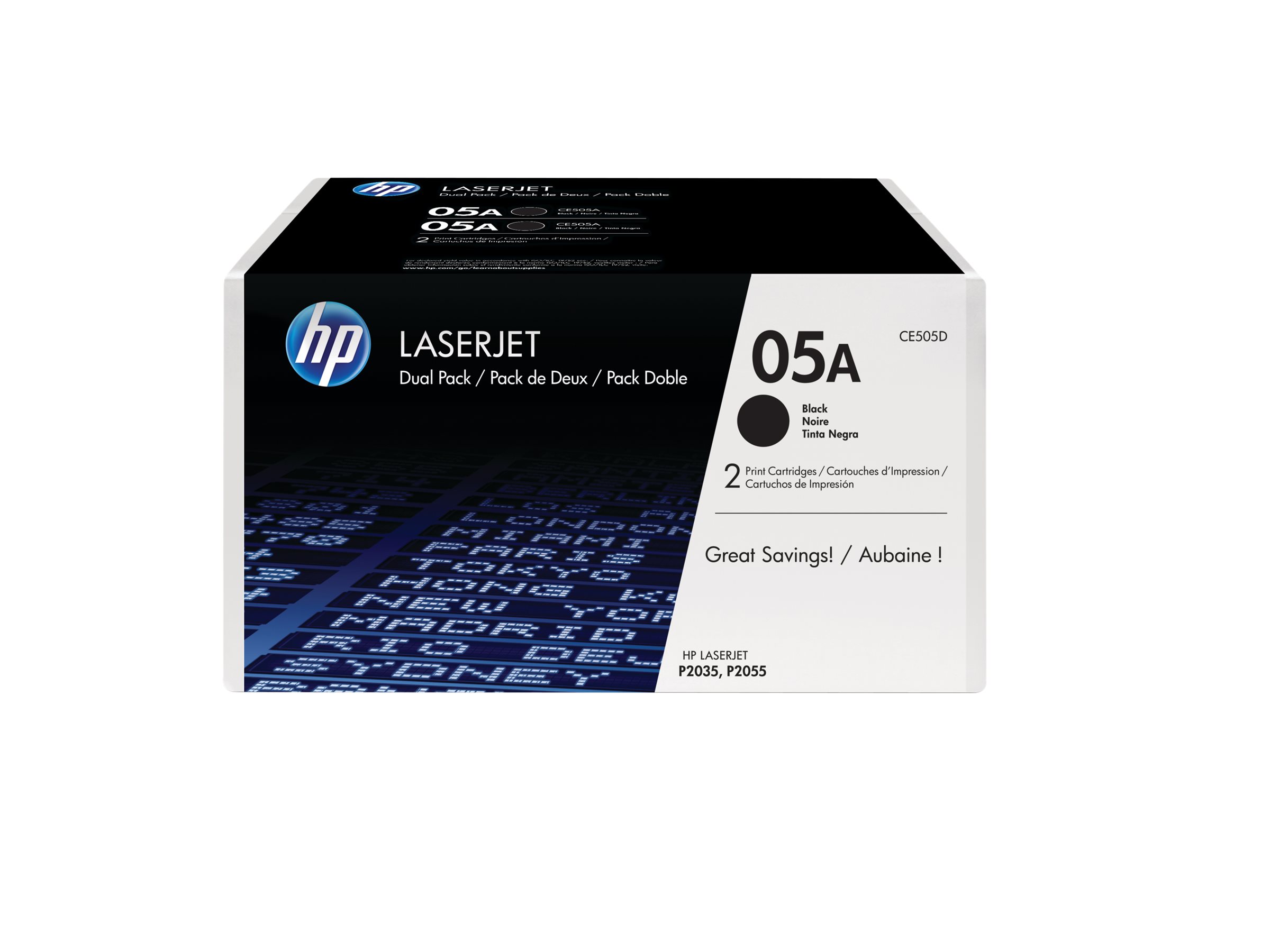 HP 05A - 2er-Pack - Schwarz - original - LaserJet - Tonerpatrone (CE505D)
