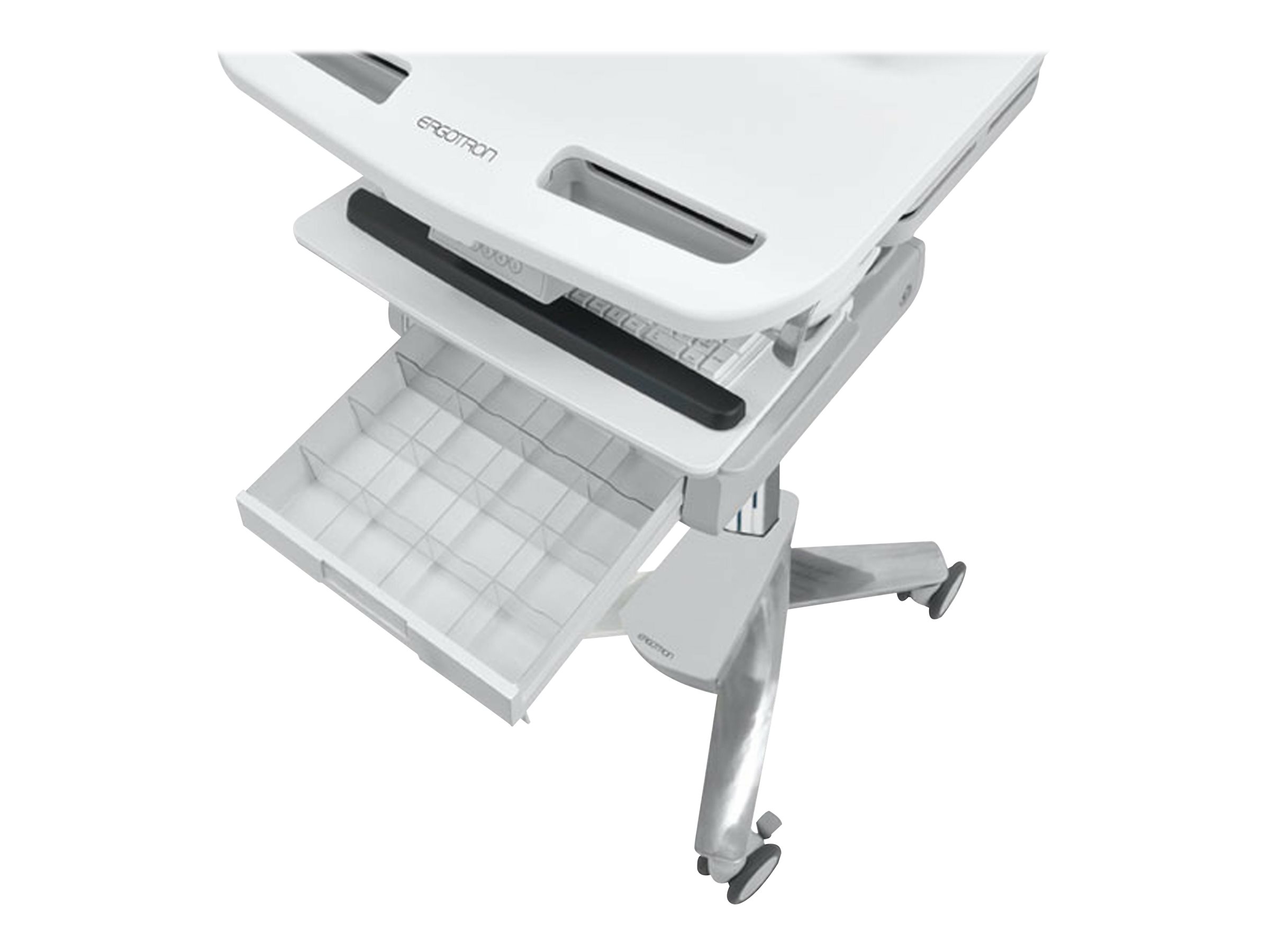 Ergotron Wagen - offene Architektur - für LCD-Display  PC-Ausrüstung - medizinisch - Kunststoff, Aluminium, verzinker Stahl - Grau, weiß, Polished Aluminum - Bildschirmgröße bis zu 61 cm (bis zu 24 Zoll)