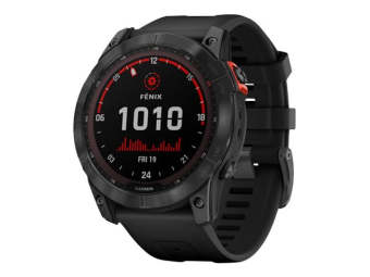 Garmin fenix 7X Solar - 51 mm - Slate Gray - Sportuhr mit Band - Silikon - schwarz - Handgelenkgröße: 127-210 mm - Anzeige 3.556 cm (1.4)