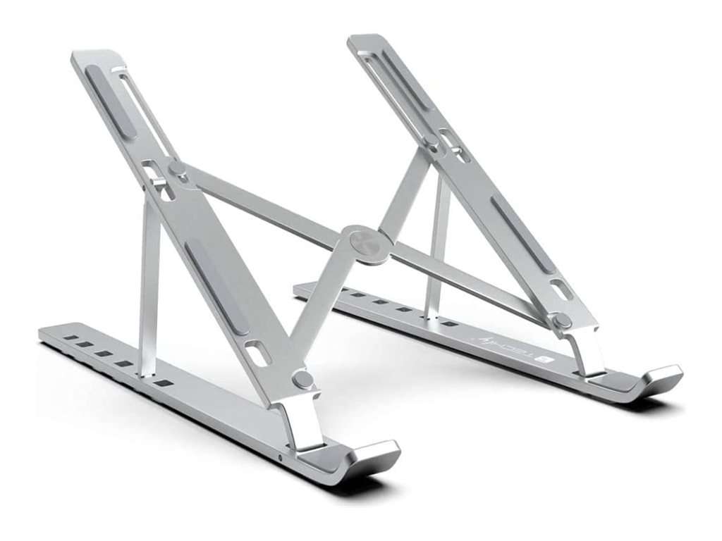 Techly Aufstellung - faltbar - für Notebook  Tablet  Mobiltelefon - Aluminiumlegierung - Silber - Bildschirmgröße 25.4-40.64 cm (10"-16")