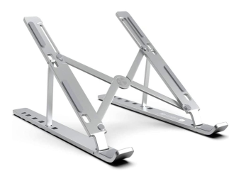 Techly Aufstellung - faltbar - für Notebook  Tablet  Mobiltelefon - Aluminiumlegierung - Silber - Bildschirmgröße 25.4-40.64 cm (10"-16")