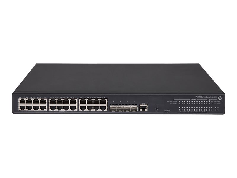 HPE 5130-24G-PoE+-4SFP+ EI - Switch - L3 - managed - 24 x 101001000 + 4 x 10 Gigabit Ethernet  1 Gigabit Ethernet SFP+ - an Rack montierbar - PoE+ (370 W)