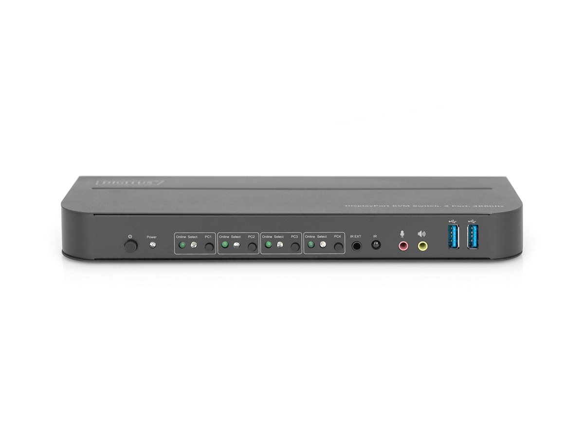 DIGITUS KVM-Switch, 4-Port, 4K60Hz, 4 x DP in, 1 x DPHDMI out