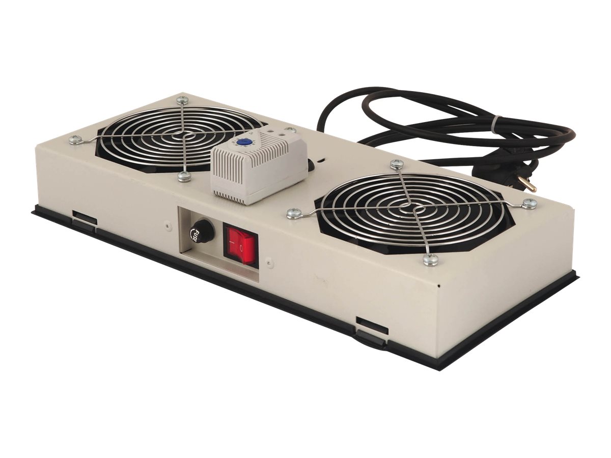 DIGITUS Professional DN-19 FAN-2-WM-I - Rack-Lüftereinsatz - mit 2 Ventilatoren, Thermostat - Wechselstrom 220240 V (19")