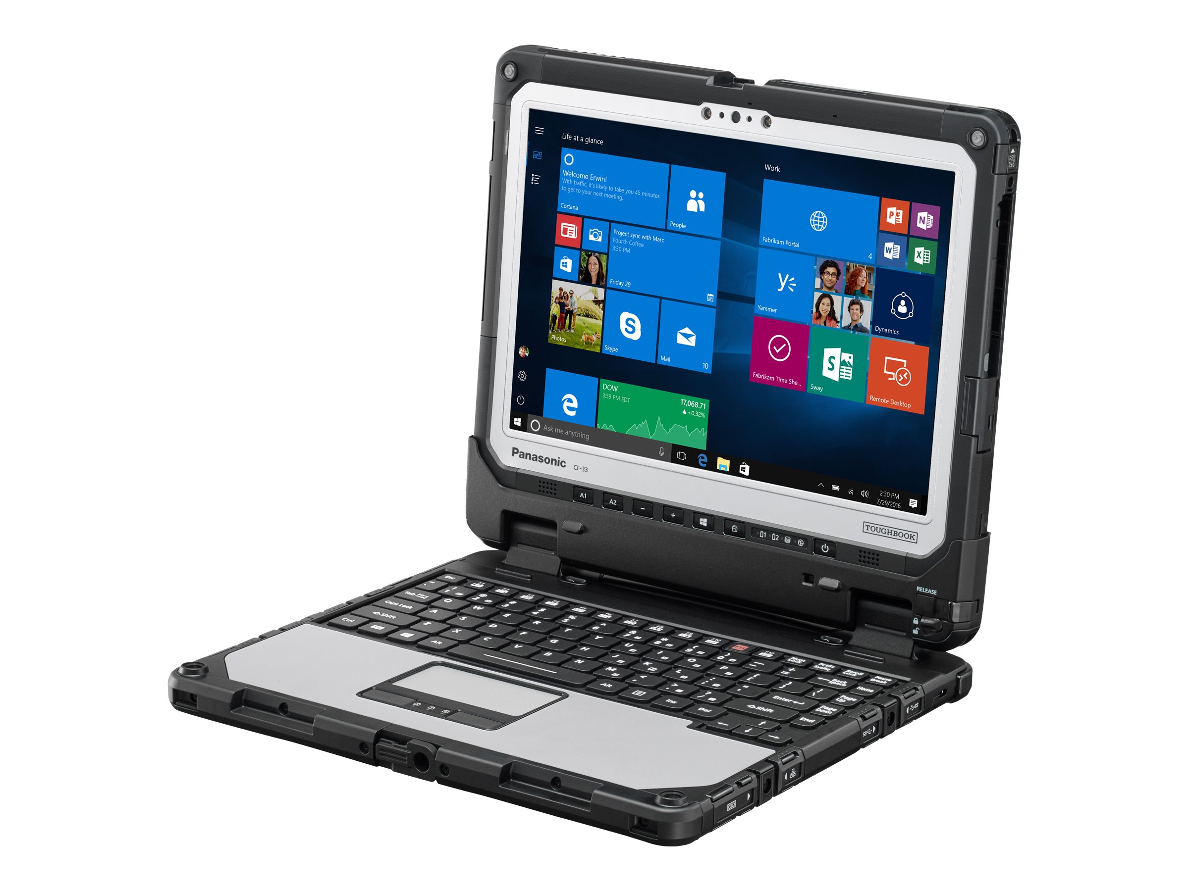 Panasonic Toughbook CF-33 - Robust - Tablet - mit Tastatur-Dock - Intel Core i5 10310U  1.7 GHz - vPro - Win 10 Pro 64-Bit - UHD Graphics - 16 GB RAM - 512 GB SSD NVMe - 30.5 cm (12")