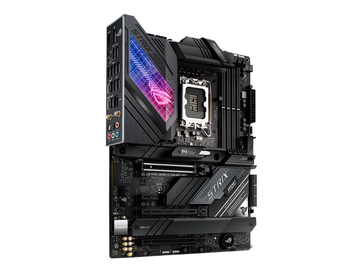 ASUS ROG STRIX Z690-E GAMING WIFI - Motherboard - ATX - LGA1700 Sockel - Z690 Chipsatz - USB-C Gen 2x2, USB-C Gen2, USB 3.2 Gen 1, USB 3.2 Gen 2 - 2.5 Gigabit LAN, Wi-Fi, Bluetooth - Onboard-Grafik (CPU erforderlich)