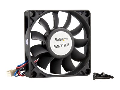 StarTech.com 70mm Gehäuselüfter - Lüfter 7cm für PC Gehäuse mit 3-pin Molex Stecker (70mmx70mmx15mm)