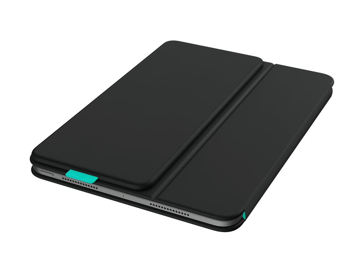 Logitech Flip Folio - Tastatur und Foliohülle - full size - kabellos - Bluetooth 5.1 LE - QWERTZ - Deutsch - Graphite - für Apple 10.9-inch iPad Air (5th generation)