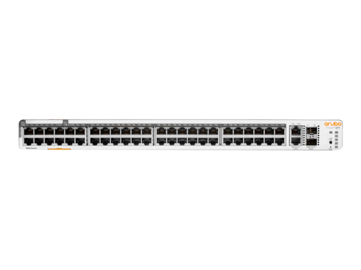 HPE Networking Instant On 1960 48G 40p Class4 8p Class6 PoE 2XGT 2SFP+ 600W Switch - Switch - managed - 48 x 101001000 + 2 x 10 Gigabit SFP+ + 2 x 100100010GBase-T - an Rack montierbar - PoE (600 W)