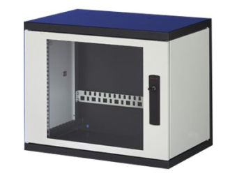 SCHROFF EPCASE - Gehäuse - geeignet für Wandmontage Boden montierbar - Schwarz Hellgrau RAL 7035 RAL 7021 - 16U - 25.448.3 cm (1019)