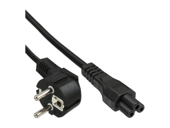 InLine Netzkabel für Noteb. - Schutzkontaktst. gew. auf 3pol Kuppl. - schwarz - 2m