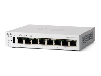 Cisco Catalyst 1200-8T-D - Switch - Gigabit Ethernet - L3 - Smart - 8 x 101001000 - Desktop - PoE (67 W)