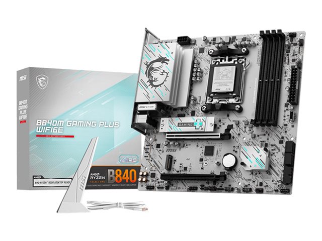 MSI B840M GAMING PLUS WIFI6E - Motherboard - micro ATX - Socket AM5 - AMD B840 Chipsatz - USB 3.2 Gen 2 USB-C 3.2 Gen2 USB 3.2 Gen 1 - 2.5 Gigabit LAN Wi-Fi 6E Bluetooth - Onboard-Grafik (CPU erforderlich)