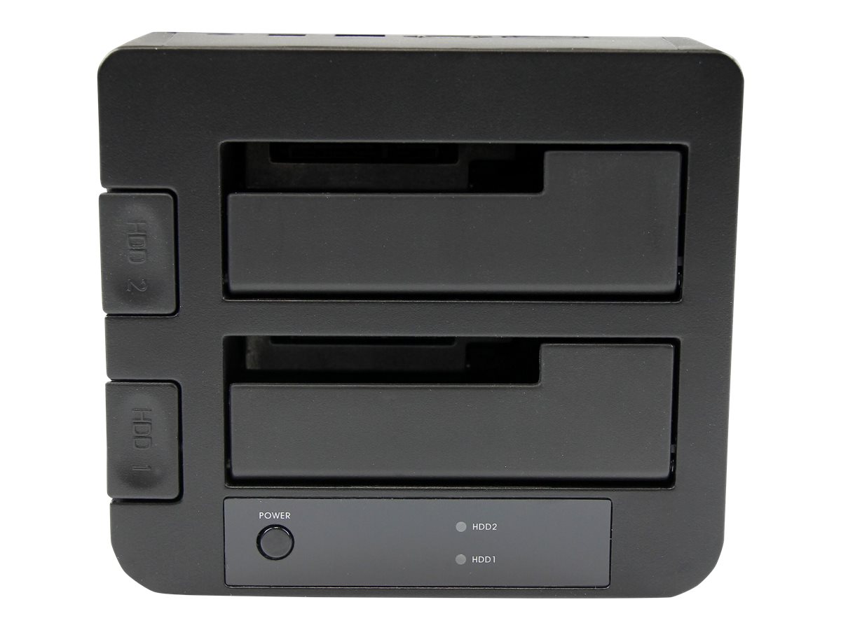 StarTech.com Dual-Bay USB 3.0 eSATA to SATA Hard Drive Docking Station USB Hard Drive Dock External 2.53.5 SATA IIIIII SSDHDD Docking Station Hot-Swap Hard Drive Bays - Top-Loading - Speicher-Controller - 2.5 3.5 (6.4 cm 8.9 cm)