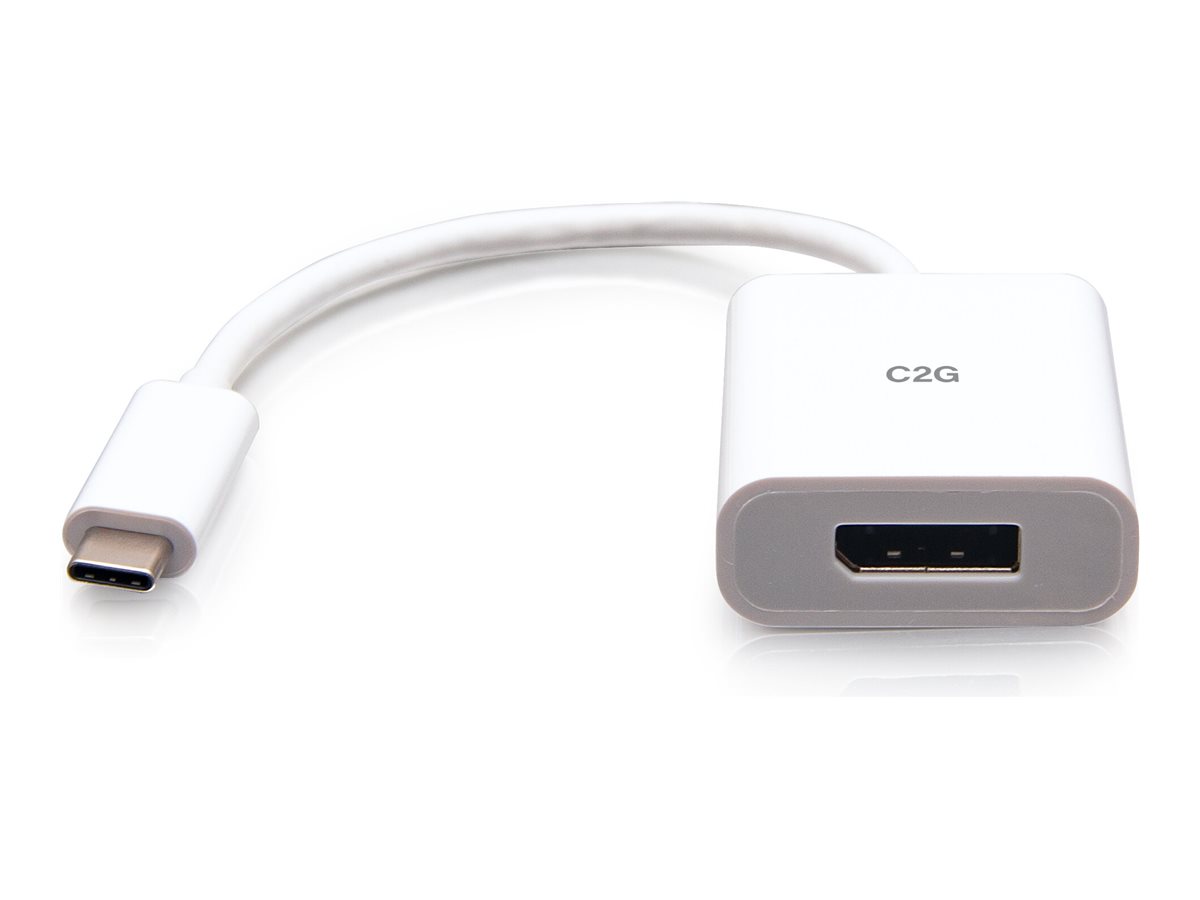 C2G USB-C to DisplayPort Adapter Converter - 4K 60Hz - White - Videoadapter - 24 pin USB-C (M)