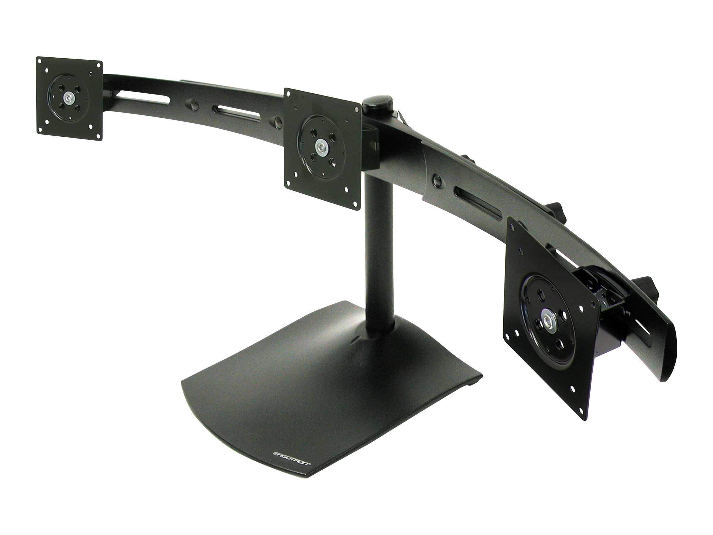 Ergotron DS100 Triple-Monitor Desk Stand - Aufstellung - für 3 LCD-Anzeigen - Aluminium, Stahl - Schwarz - Bildschirmgröße bis zu 53,3 cm (bis zu 21 Zoll)