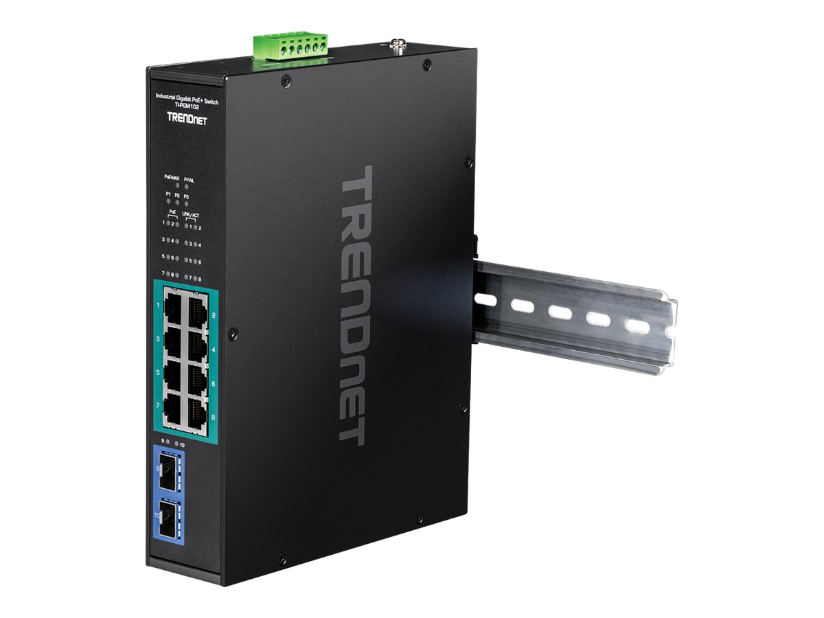 TRENDnet TI-PGM102 - Switch - industriell - 8 x 101001000 (PoE+)