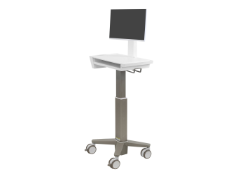 Ergotron CareFit Slim 2.0 - Wagen - leichtes Design - für All-In-One  LCD-Display - medizinisch - Aluminium, hochwertiger Kunststoff, verzinkter Stahl - weiß, Warm Gray - Bildschirmgröße bis zu 68,6 cm (bis zu 27 Zoll)