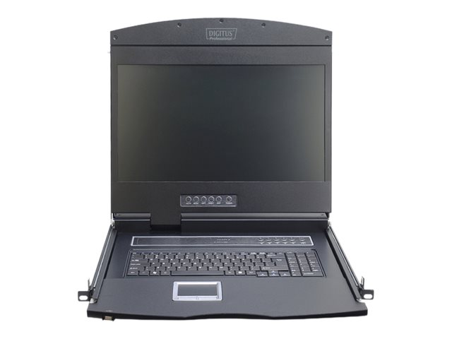 DIGITUS 19" LCD KVM Konsole, 1-Port VGA, deutsche Tastatur