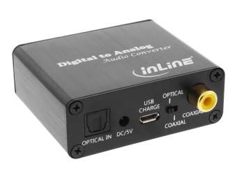 InLine Audio DA-Wandler - Toslink & Cinch Eingang zu Cinch Stereo Ausgang - USB
