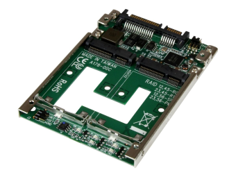 StarTech.com Dual mSATA SSD auf 2,5 SATA Raid Adapter  Konverter - 2-fach mSATA zu 2,5 Zoll (6,4cm)