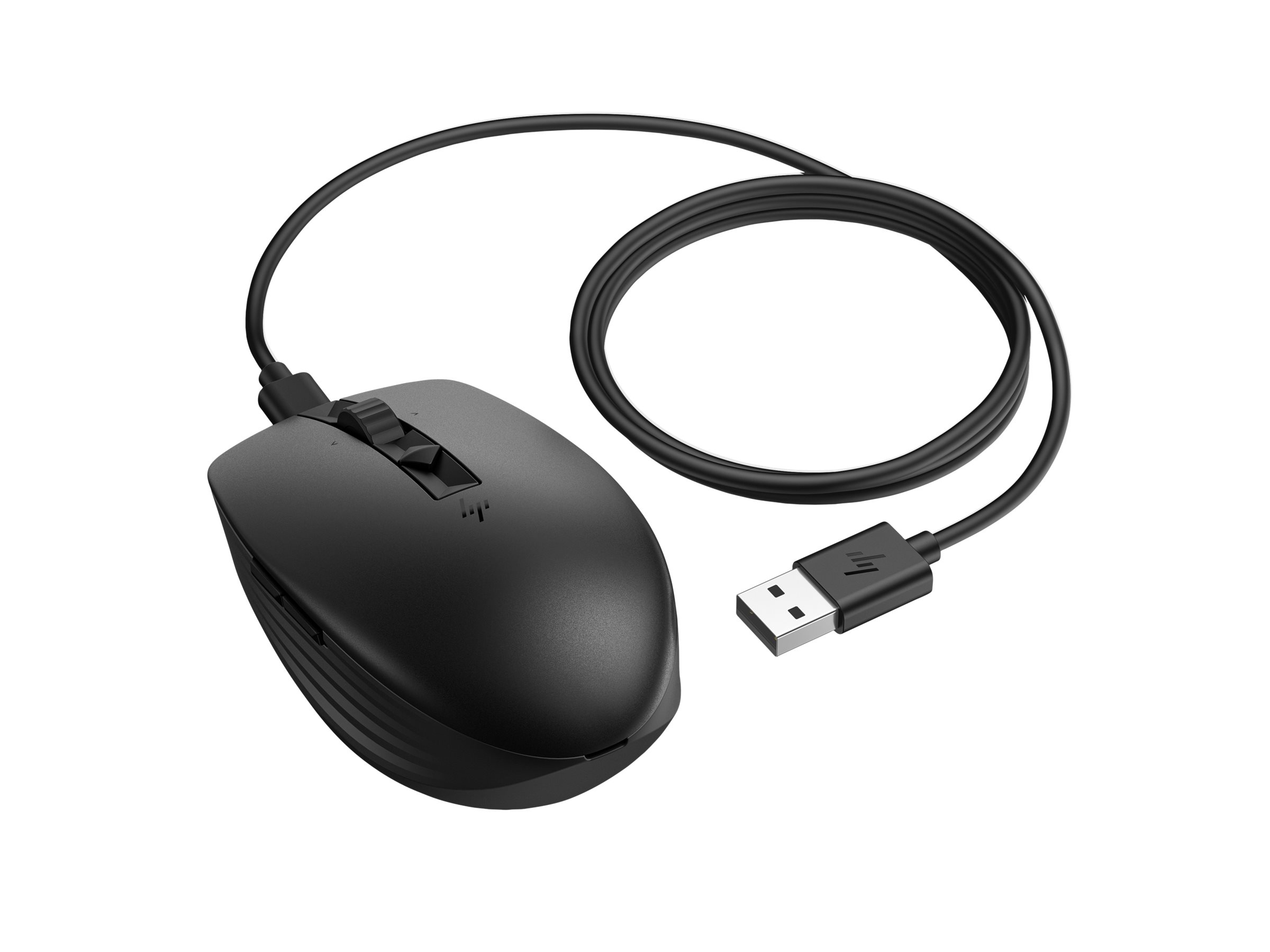 HP 710 - Maus - wiederaufladbar - 7 Tasten - kabellos - Bluetooth 5.3, 2.4 GHz - kabelloser Empfänger (USB)