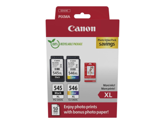 Canon PG-545 XLCL-546XL Photo Value Pack - Glänzend - 2er-Pack - Hohe Ergiebigkeit - Schwarz, Farbe (Cyan, Magenta, Gelb)