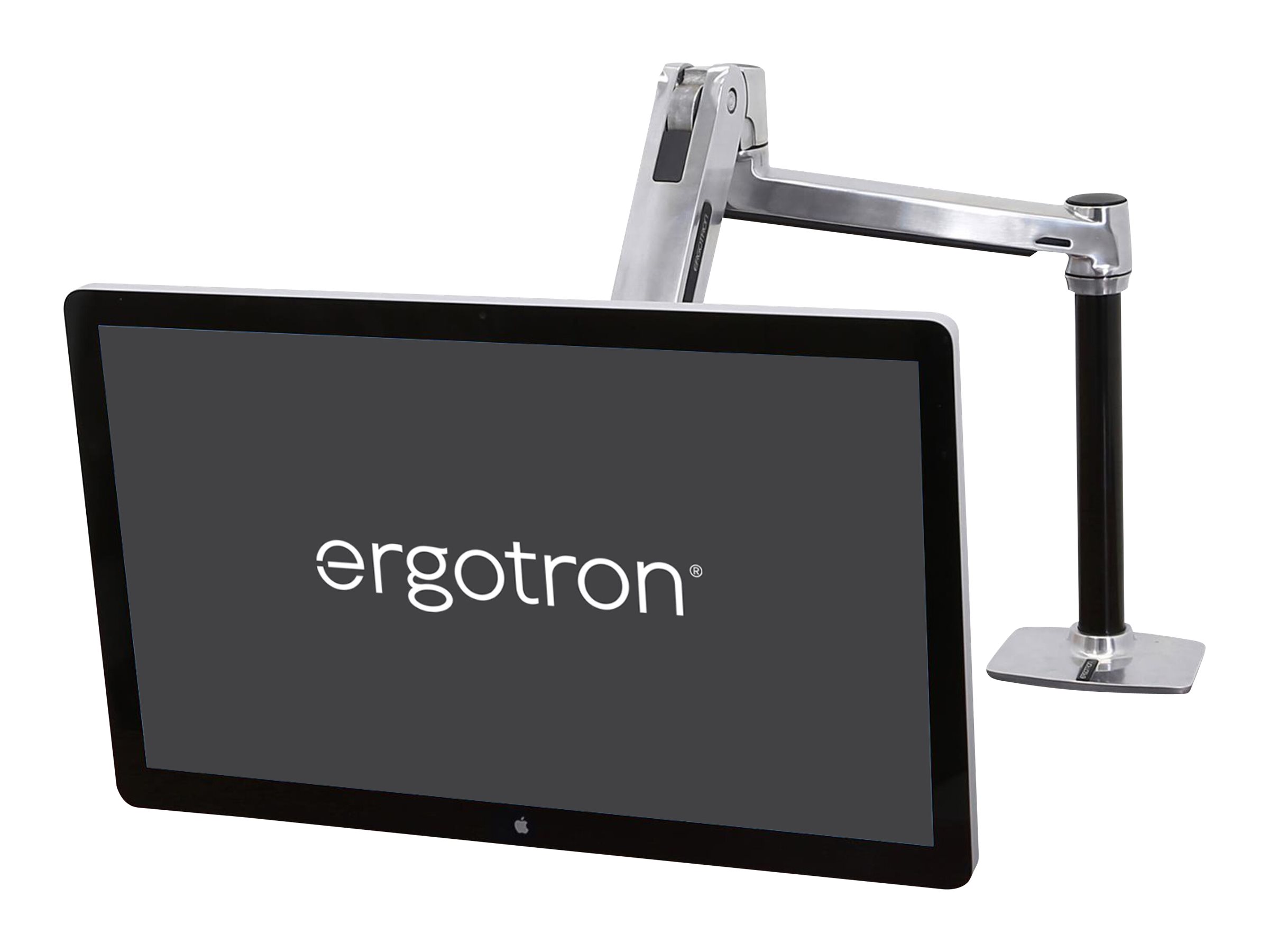 Ergotron LX - Befestigungskit (Verlängerungsarm, Stange, VESA-Adapter, Steh-Sitz-Arm, Tisch-Klemme, Befestigung für Kabeldurchgang) - für LCD-Display - Aluminium - Polished Aluminum - Bildschirmgröße bis zu 106,7 cm (bis zu 42 Zoll)