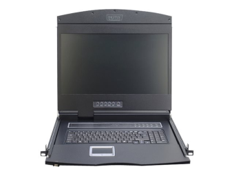 DIGITUS 19" LCD KVM Konsole, 8-Port VGA, deutsche Tastatur