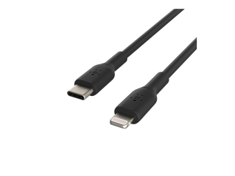 Belkin BoostCharge - Lightning-Kabel - 24 pin USB-C männlich zu Lightning männlich - 1 m - Schwarz - USB-Stromversorgung (18 W)
