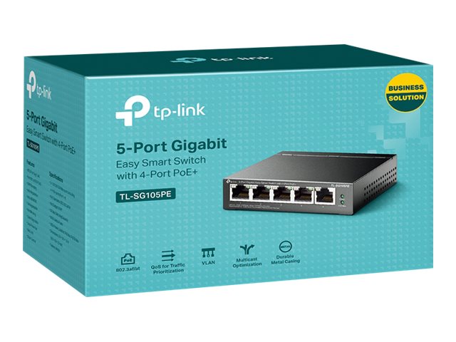 TP-LINK TL-SG105PE - Switch - managed - 5 x 101001000 (4 PoE+)